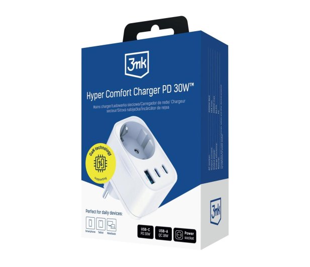 3mk Comfort Charger GaN 30W QC PD PPS 2C1A1S White - 1333351 - zdjęcie
